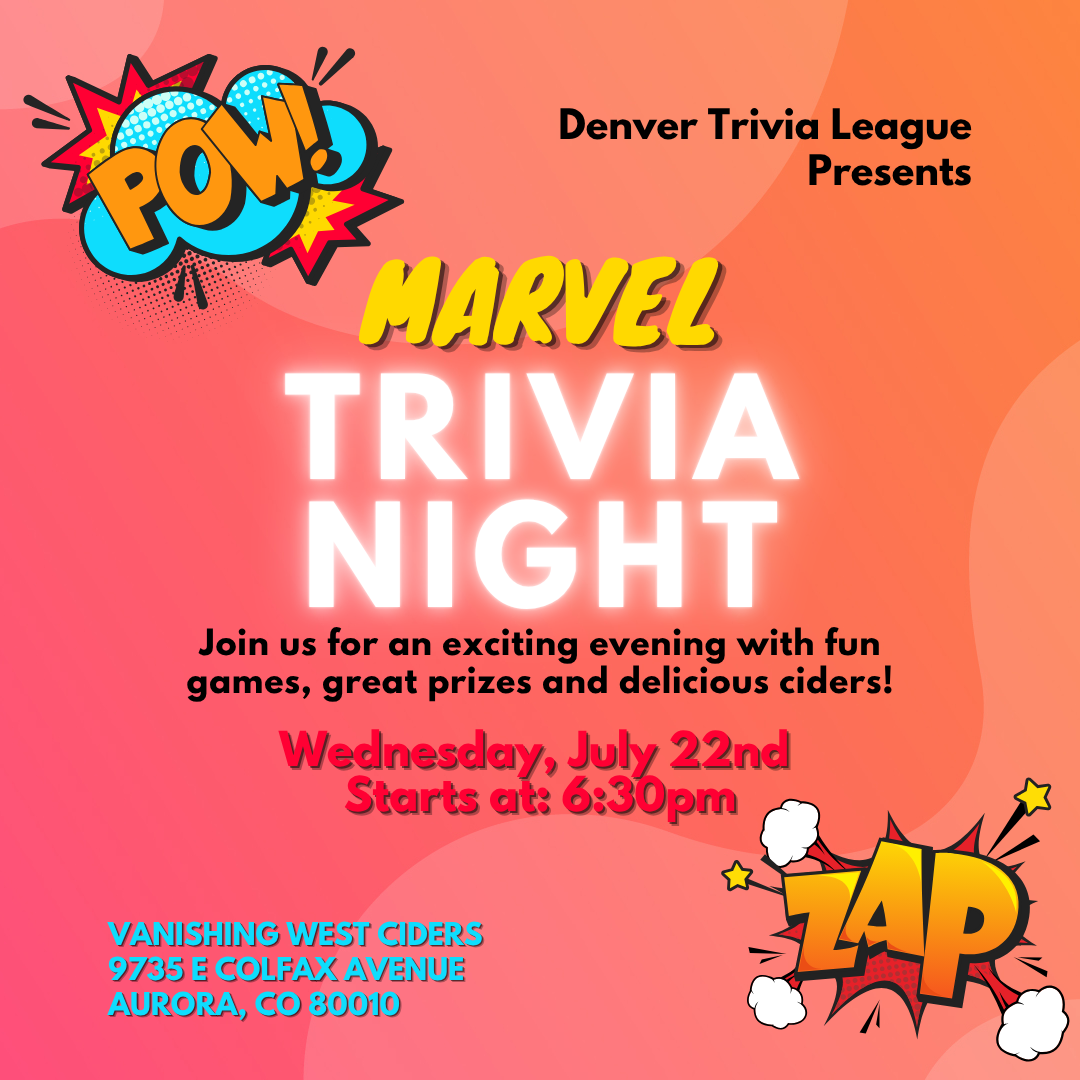Marvel Trivia Night with Denver Trivia League (July 22, 2026)