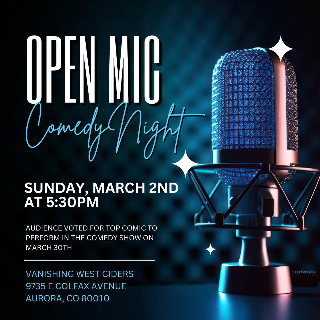 Open Mic Comedy Night on March 2 graphic