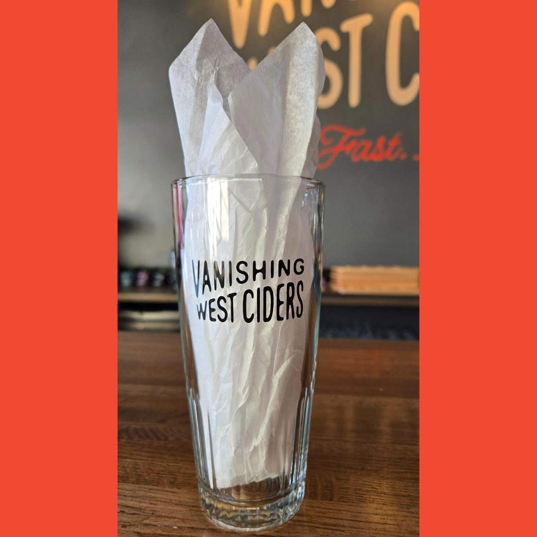 Vanishing West Ciders Pint Glass front.png