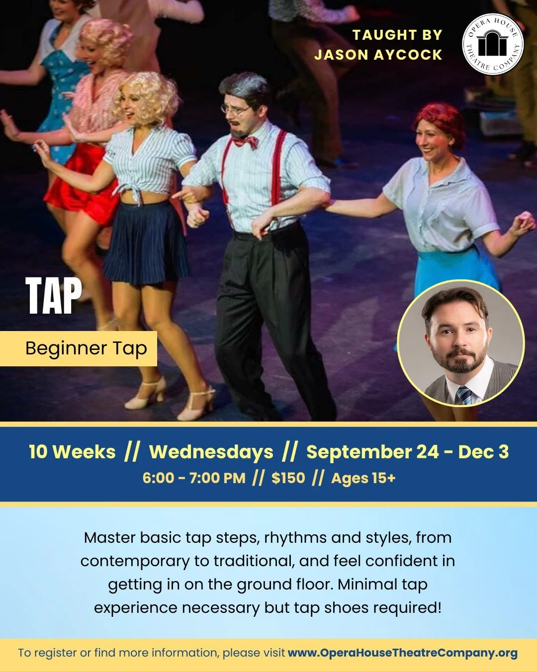 ✨ NEW FALL CLASSES ✨
We&rsquo;re excited to roll out four brand-new offerings this season at OHTC:

👞 Beginner Tap (taught by Jason Aycock)
👞 Intermediate/Advanced Tap (taught by Jason Aycock)
🎶 OG Broadway Choreo Series (taught by Jennifer Franke