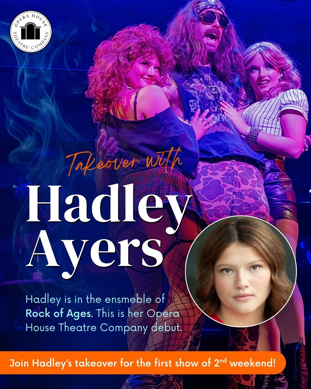 TAKEOVER ALERT 📱🎸

Today we&rsquo;re handing the keys to the Instagram over to Hadley Ayers (@_hadleyayers) from the Rock of Ages cast! 🤘 Hadley&rsquo;s taking us along for Day One back for our FINAL weekend of performances &mdash; expect behind-t