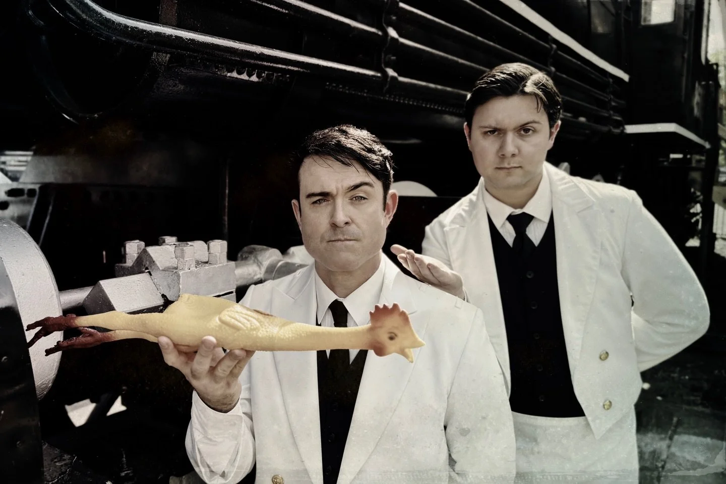 #VarsityLineOHTC (@the.varsity.line) opens this Friday in The Red Box at Thalian Hall (@thalianhall). 🐔🚂🤣

🎟️ Tickets at www.OperaHouseTheatreCompany.org