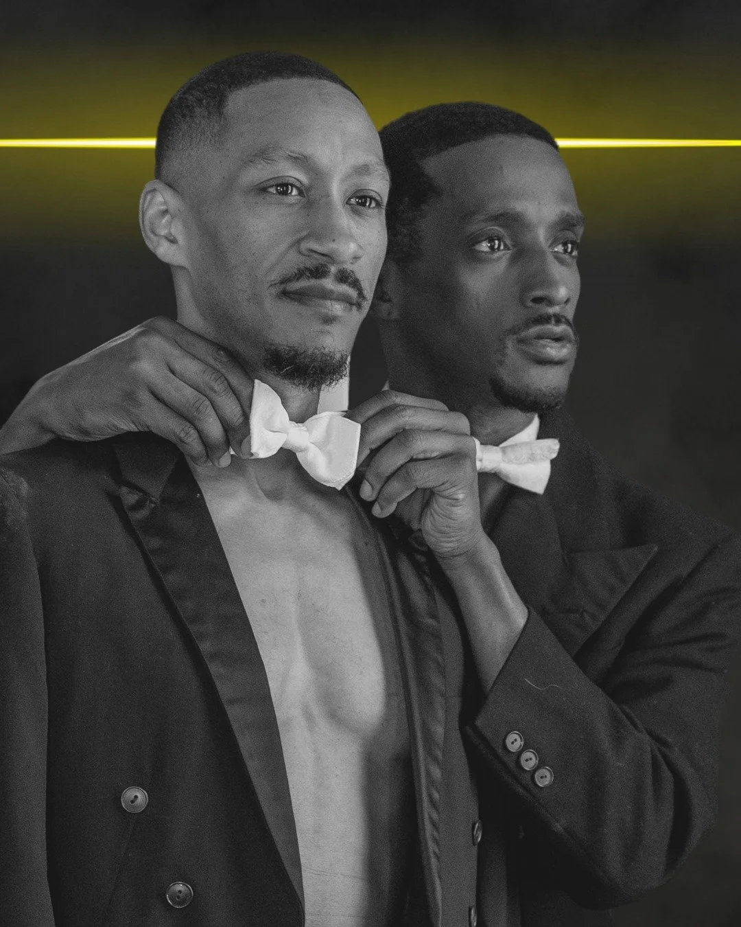 We get by with a little help from our friends. 🖤✨ Don't miss these two shining onstage in THE WILD PARTY, opening May 14 in The Red Box at Thalian Hall (@thalianhall). 😉 Get your tickets now and start planning your big night -- after all, it ~is~ a
