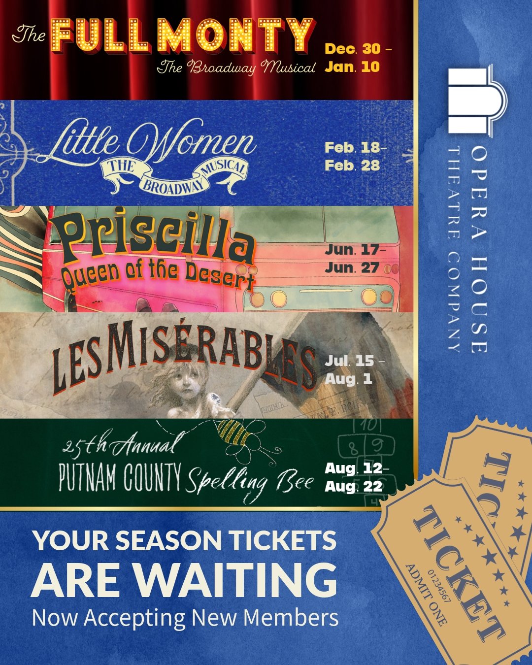 🎟️ SEASON TICKETS 🎟️ - Have you gotten yours yet? Fun fact: our returning membership folks get first dibs! As ever, we are so incredibly grateful for each and every one of you for your love and support. THANK YOU! New memberships start next month (
