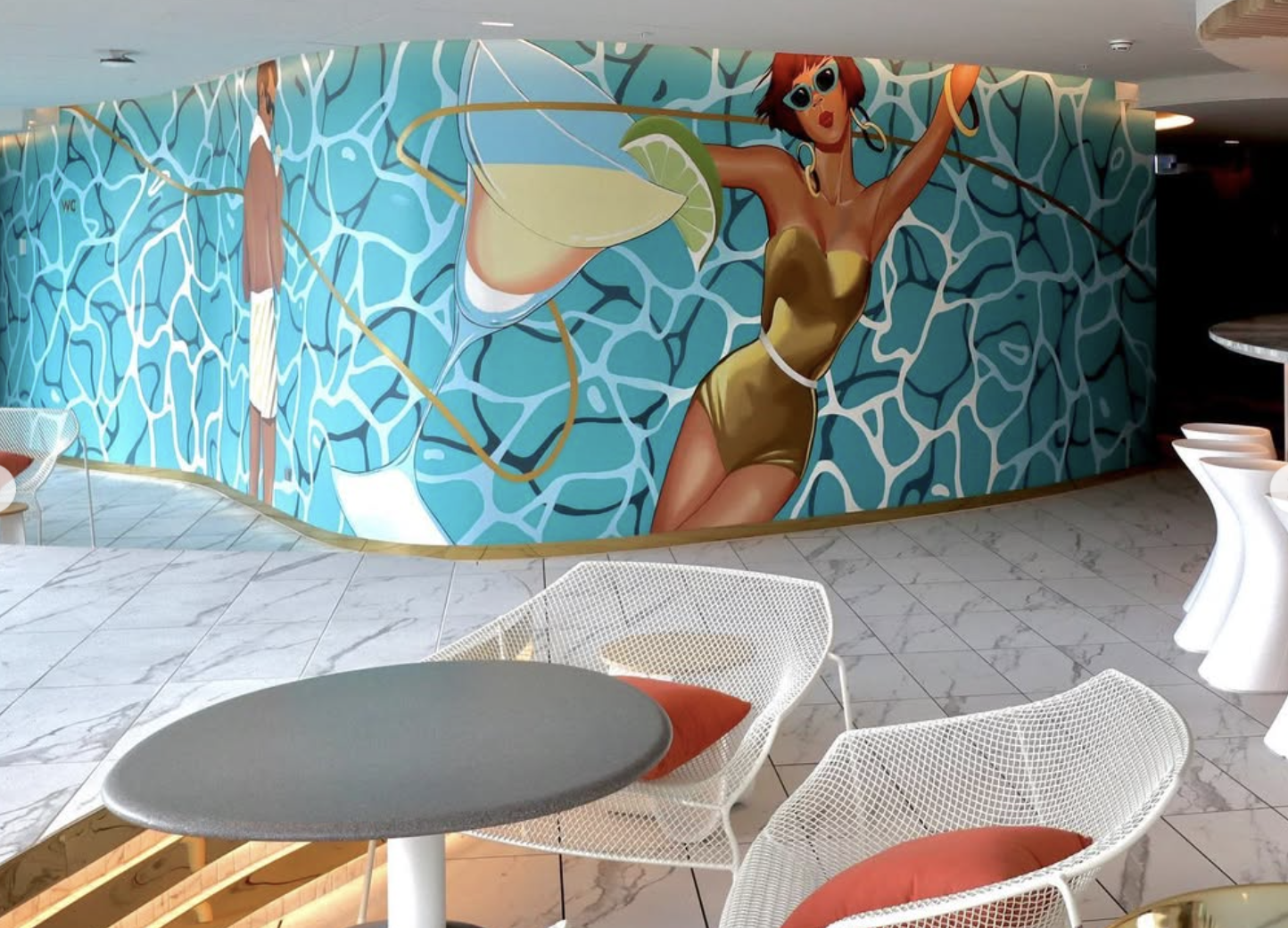 W hotel Melbourne CBD - Pool Bar Mural