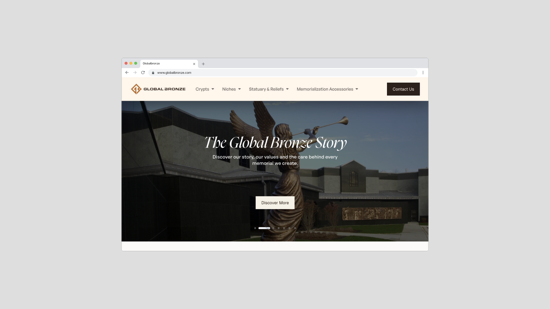 Creative & Project Lead: Global Bronze Website Redesign