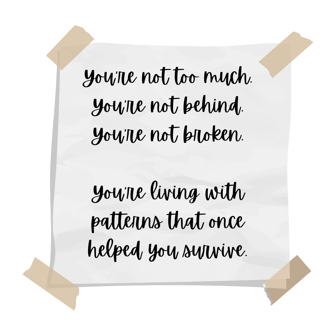 Workbook cover for a free guide about emotional neglect, CPTSD, survival mode, attachment wounds, and healing from chronic stress.