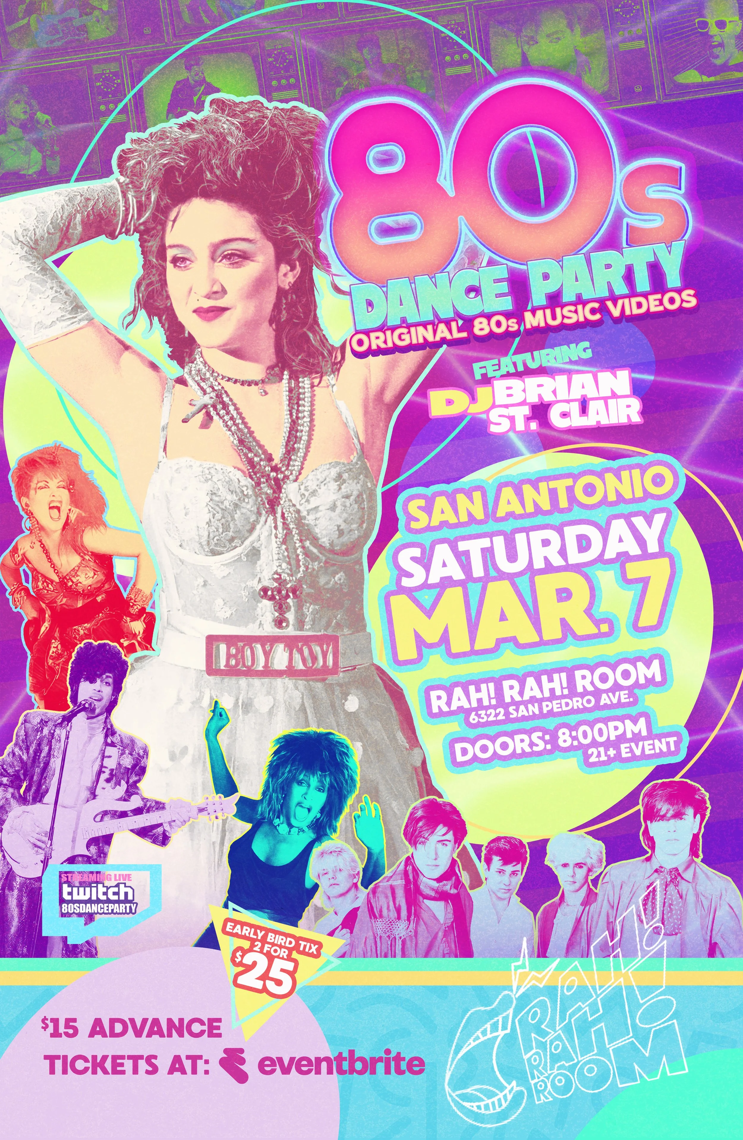 DJ Brian St. Clair’s 80s Dance Night — Live at Rah! Rah! Room