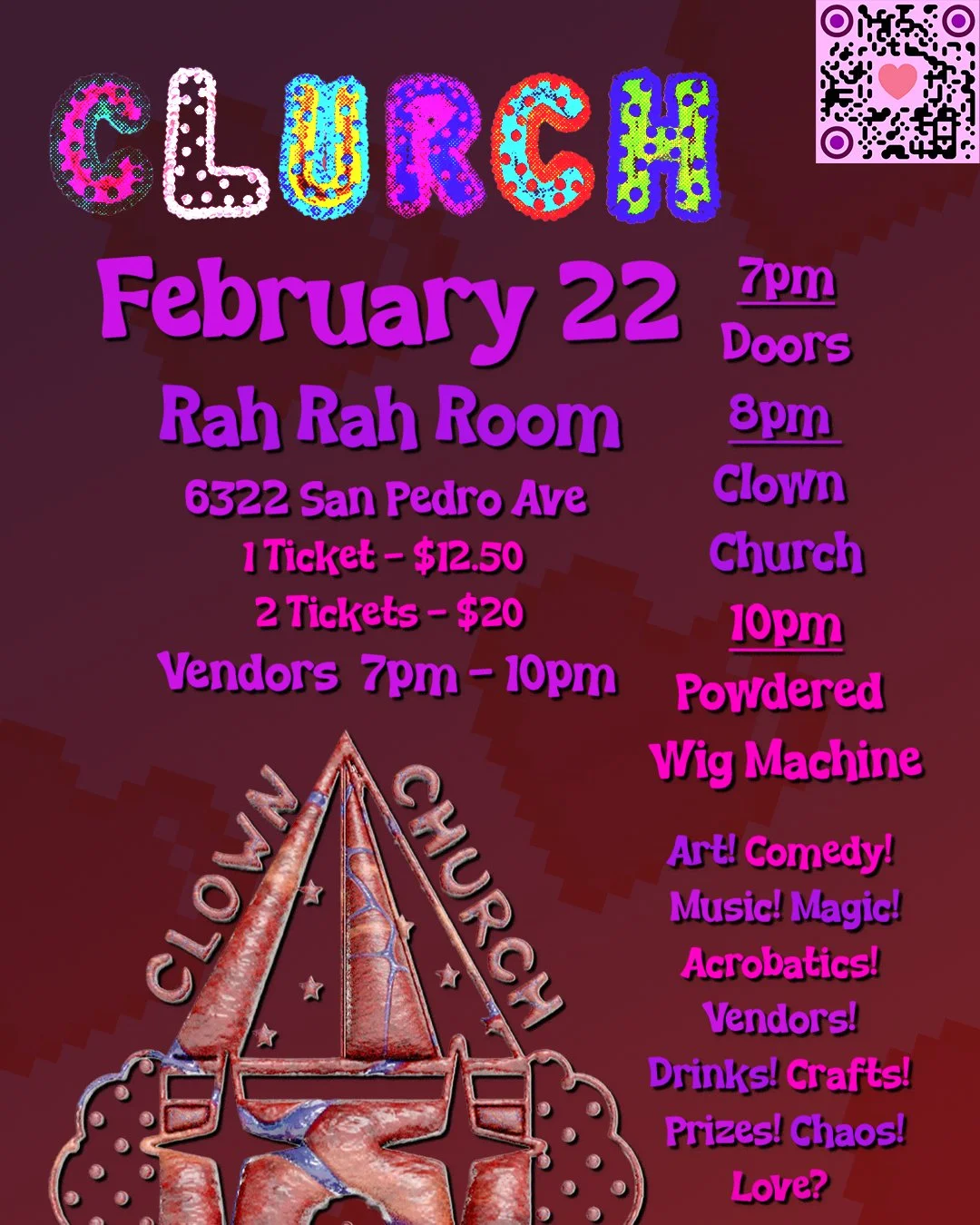 Clown Church Variety Show- Live at Rah! Rah! Room