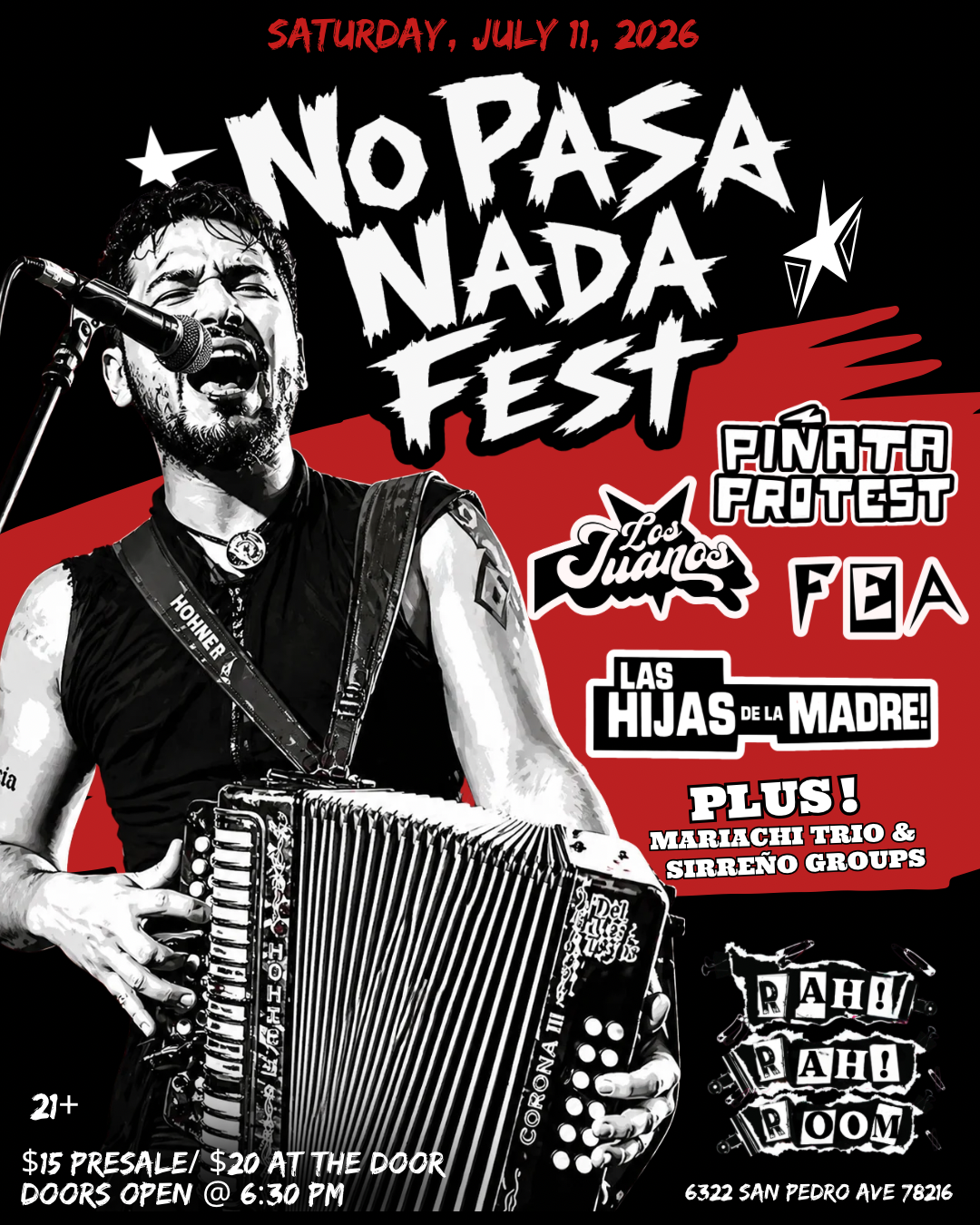 PIÑATA PROTEST w/ FEA, LOS JUANOS & HIJAS DE LA MADRE -Live at Rah! Rah! Room