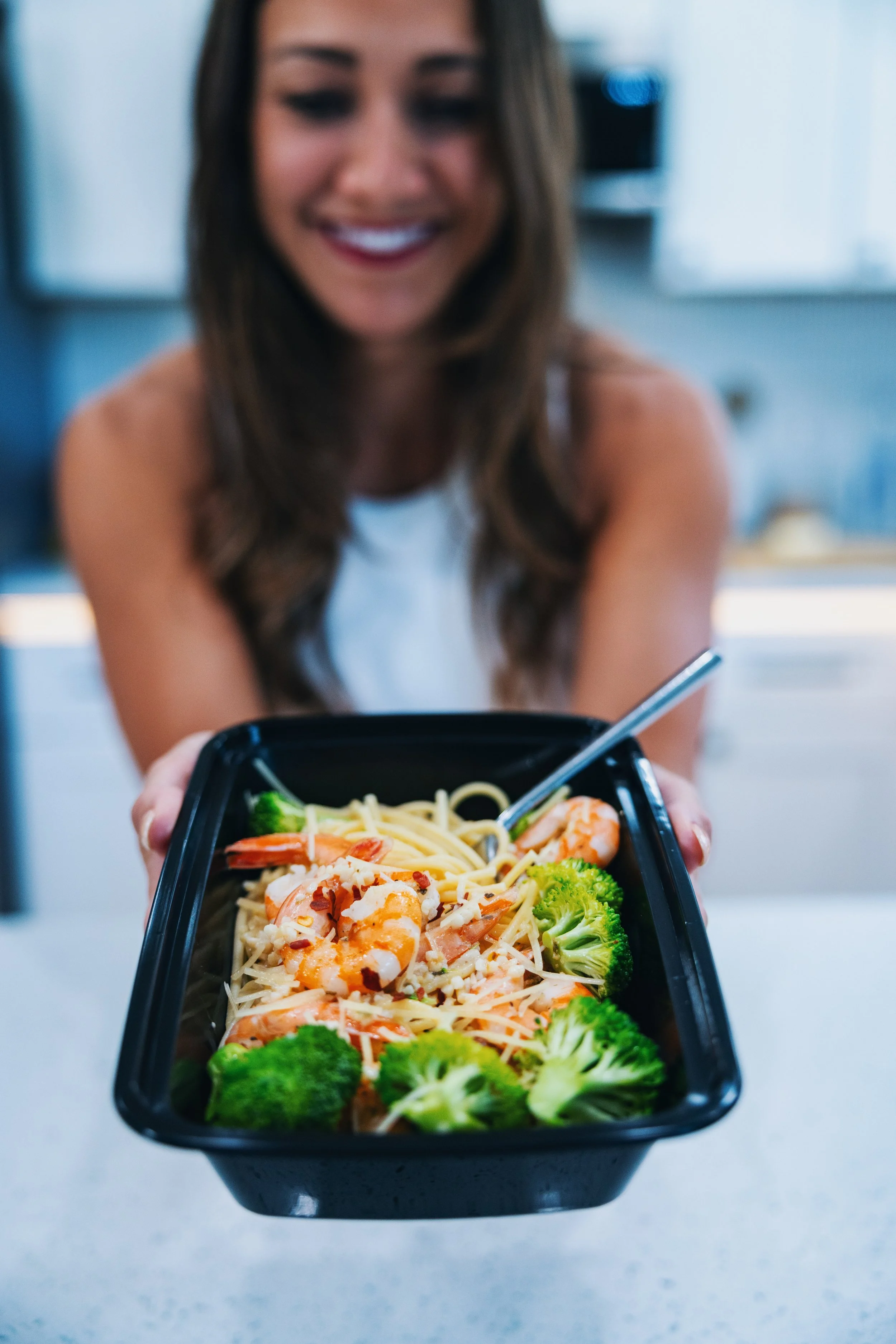 fit girl eating delish me meal