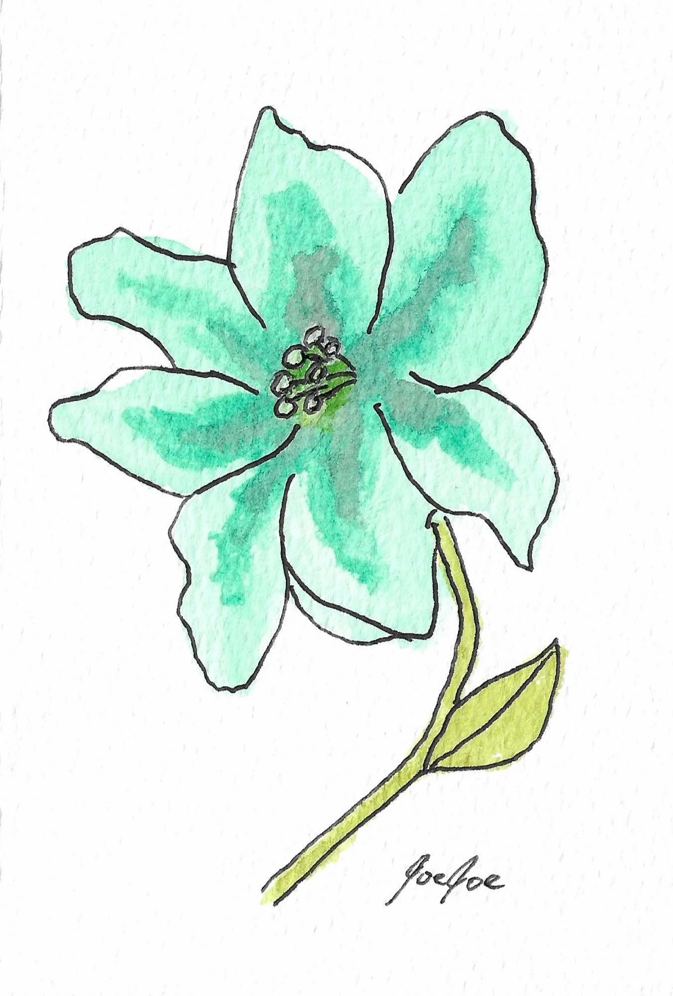 Green Flower Card