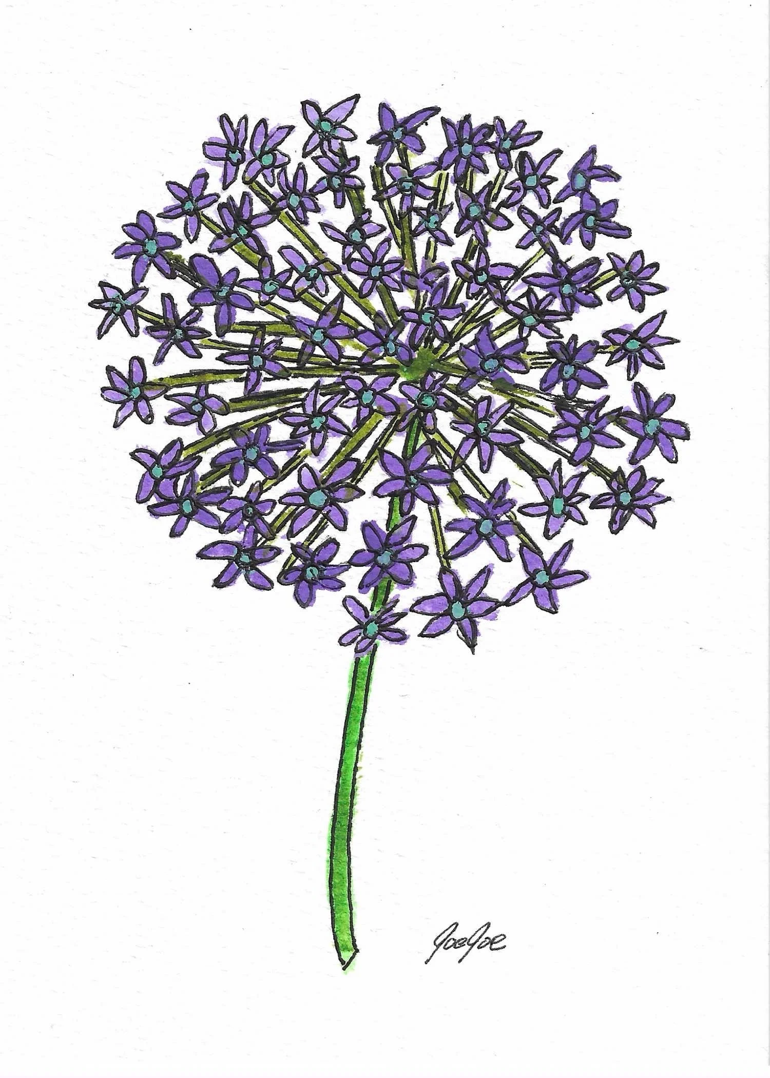 Purple Flower Card