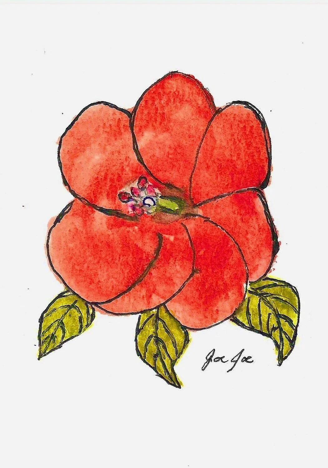 Red Flower Card