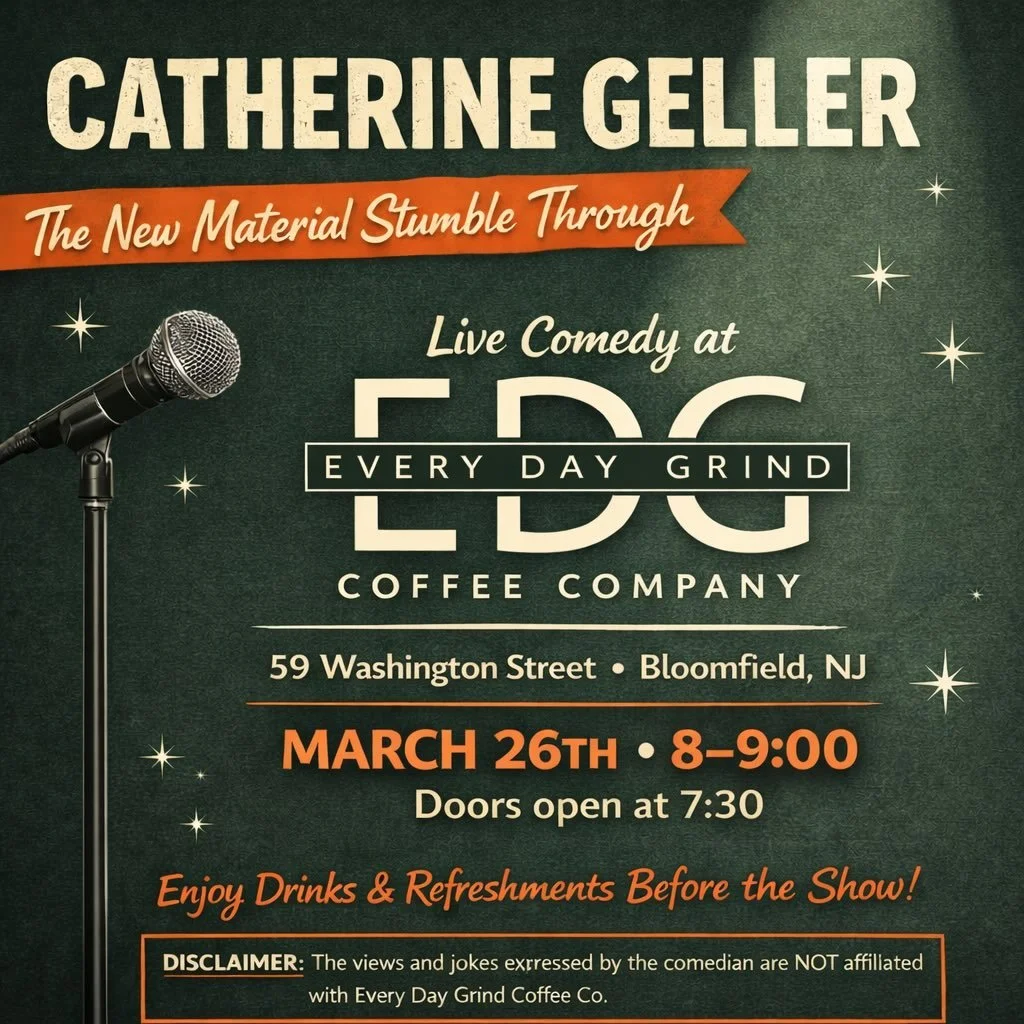 🎤 Comedy Night at EDG!

We&rsquo;re turning the coffee shop into a comedy club for the night. 

Join us March 26th from 8&ndash;9PM as Catherine Geller works out brand new material during The New Material Stumble Through.

☕ Grab a drink, enjoy some