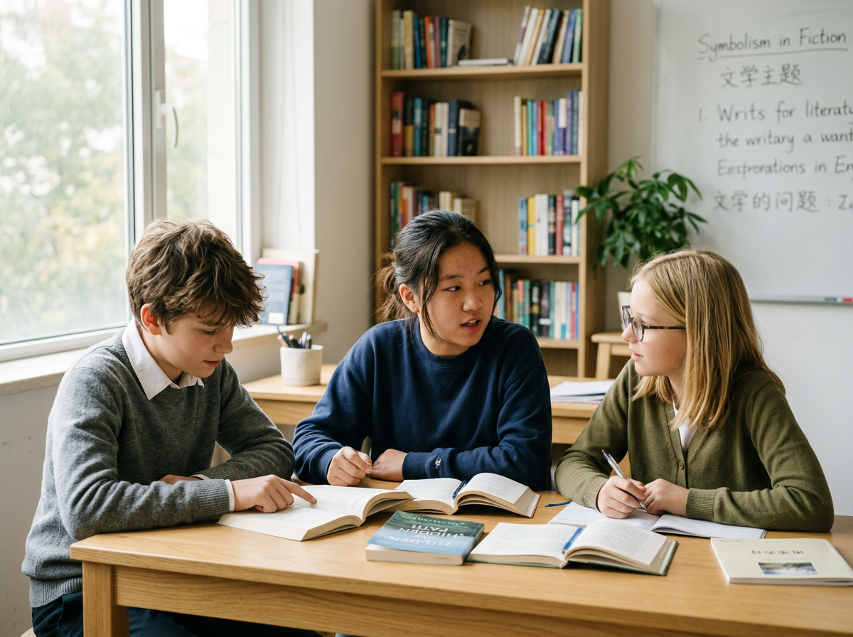 12 year old  13 year old and 14 year old and 15 year old students studying for their exams. Literature classes. Reading books preparing for GCSEs and university. They are taking classes online.