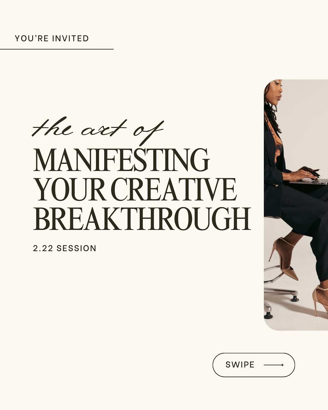 I&rsquo;m super excited about this one ✨

On Saturday, 2.22, I&rsquo;m hosting a workshop for creatives and aspiring creatives all about manifesting your next creative breakthrough.

Along my journey&mdash; whether it was landing a dream job at Nike,