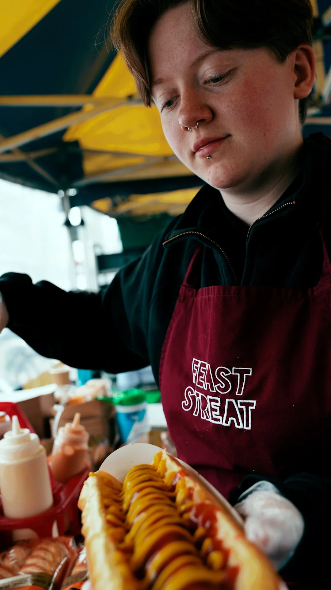 Hot Dog Being Served
