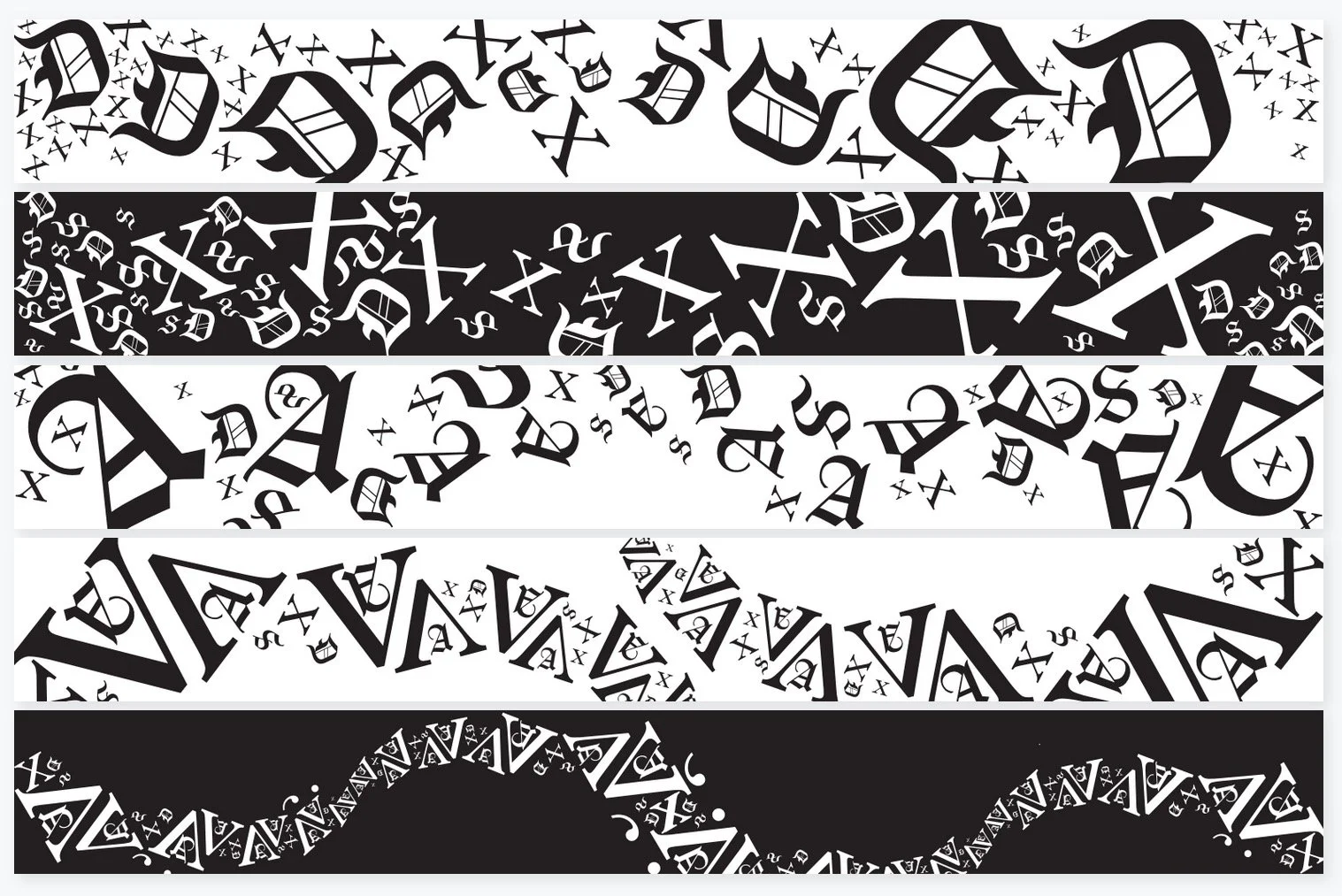 Positive & Negative Space Typography Book Marks