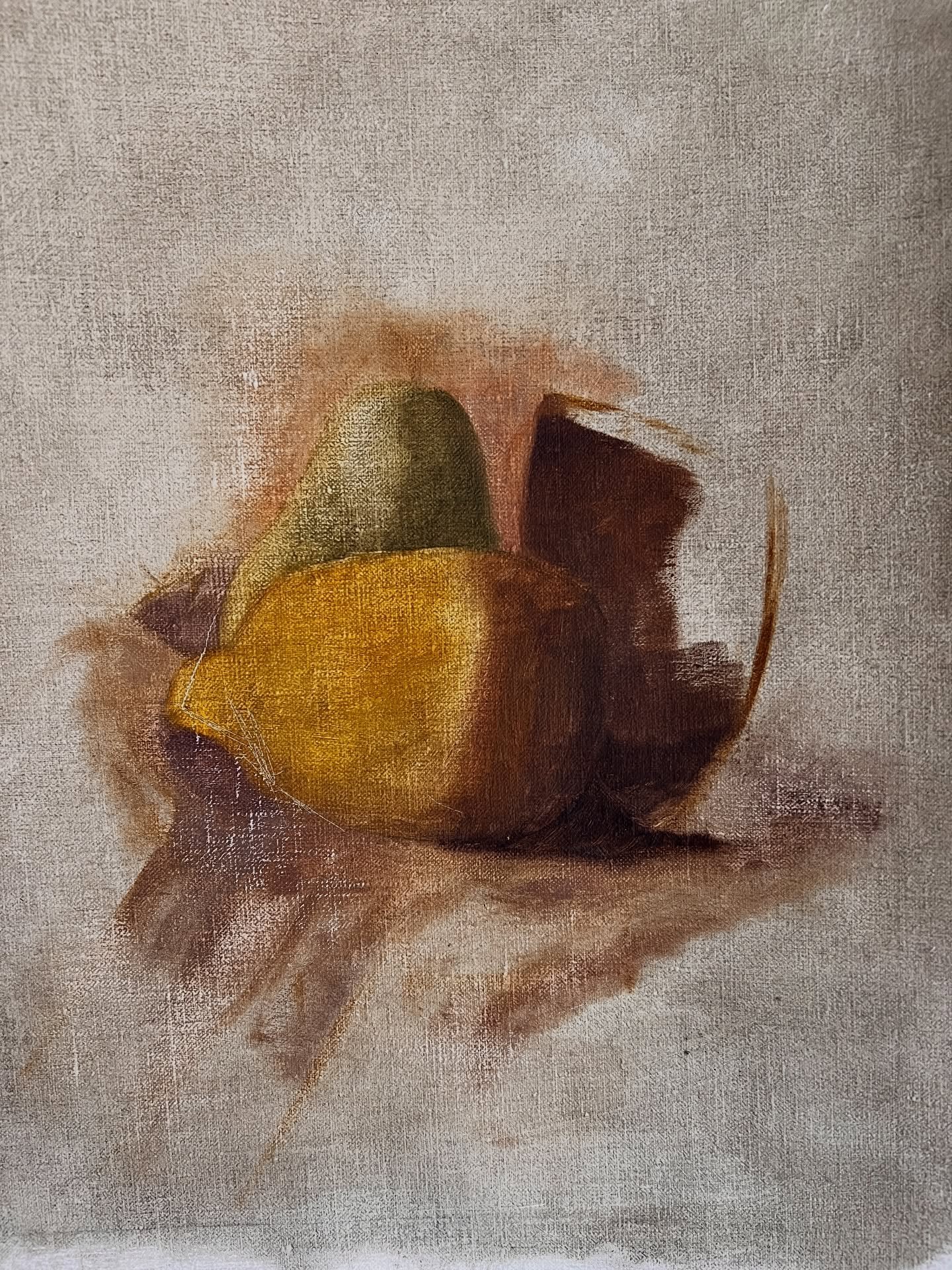 A recent still life at @northlondongroup led by @joshua_press, trying to channel the steps taken until I&rsquo;m back in that studio, it was the first time I shared a space with other painters, and very talented ones at that. Hopefully their magic re
