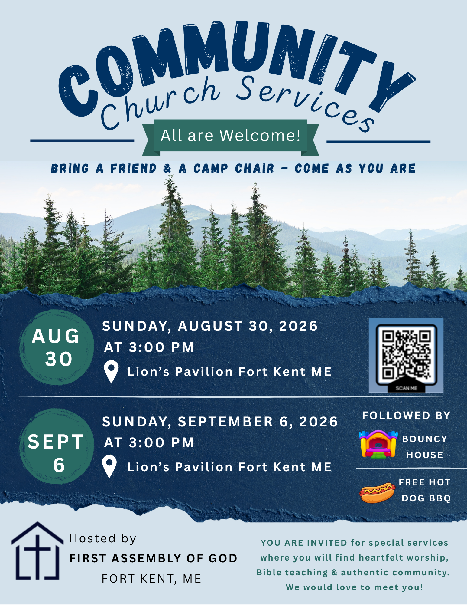 Community Church Service at the Lion's Pavilion 
