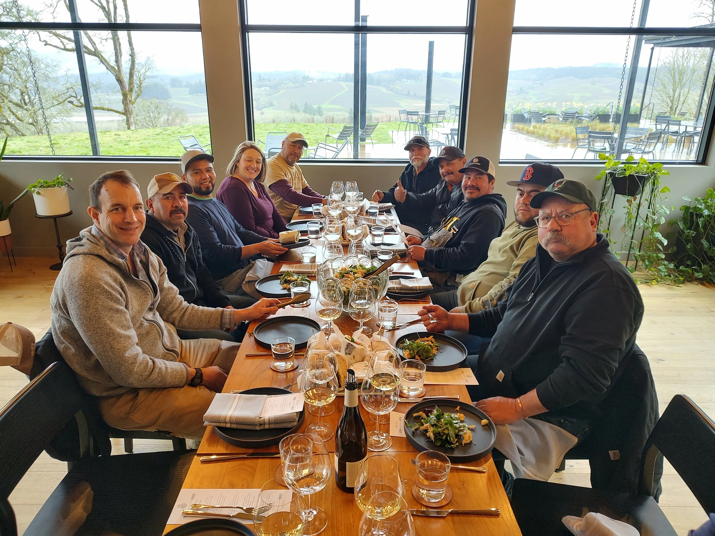 Stirling Wine Grapes (SWiG) team having a meal together
