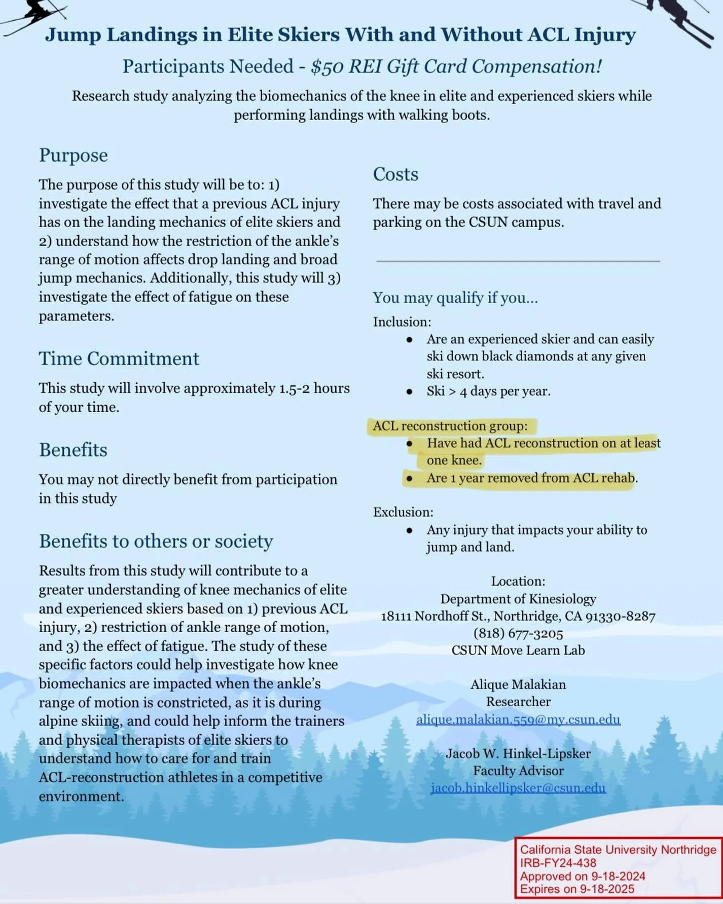 Looking for one more participant that has had ACL reconstruction on at least one knee!!!!!‼️‼️‼️‼️‼️