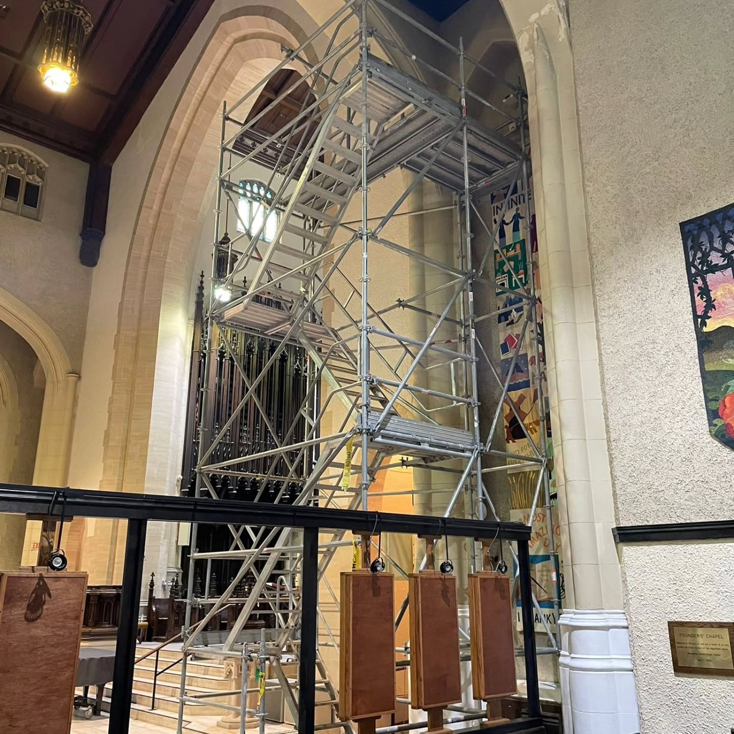 Carefully built inside a beautiful church: an access tower with stairs for safe, steady climbs and clean work at elevation. Precision work in a delicate space.

#TorontoConstruction #GTAConstruction #OntarioConstruction #TorontoContractors #GTAContra