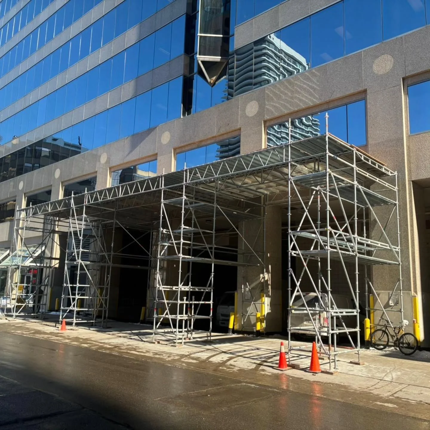 Solid overhead protection keeping these loading docks open and safe while work continues above 👷&zwj;♂️🏗️
Designed, supplied, and installed to protect people, vehicles, and daily operations in a busy downtown environment. This is the kind of setup 