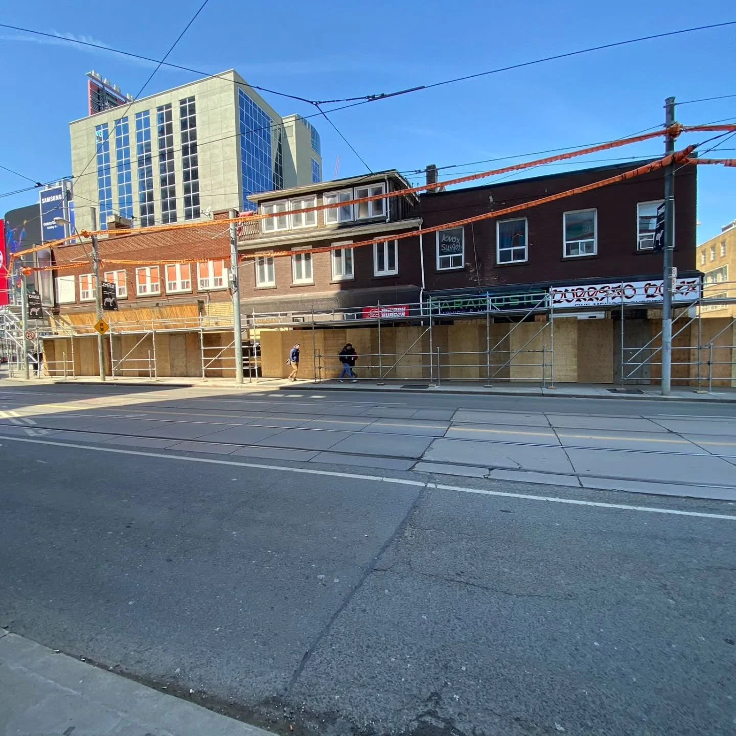 Right in the middle of the city, zero room for error.

Pedestrians flowing, traffic moving, and work happening overhead&hellip; this is where overhead protection actually matters. Clean lines, solid build, and done fast so the site keeps pushing forw