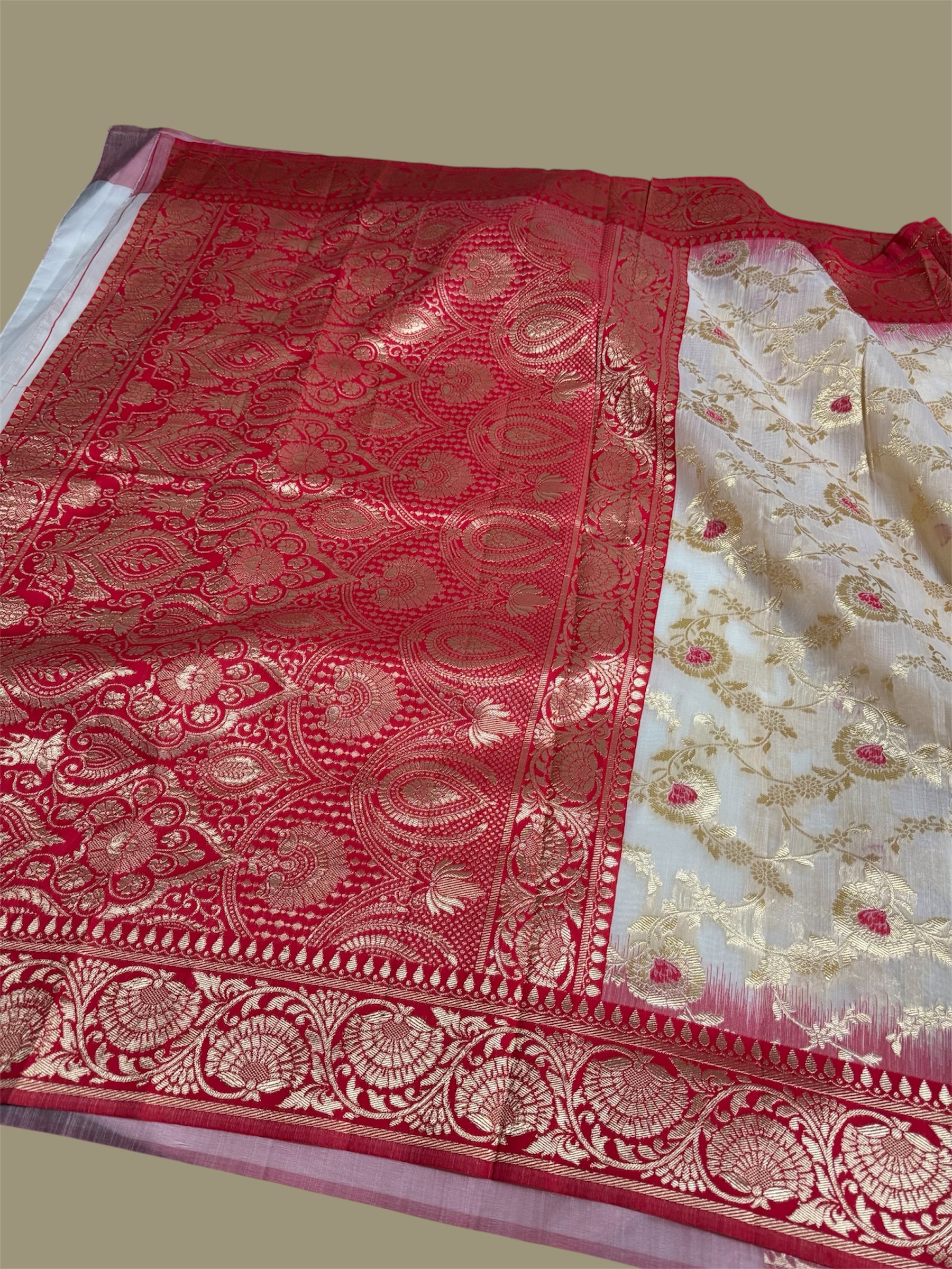 Soft Kanjivaram Red n White