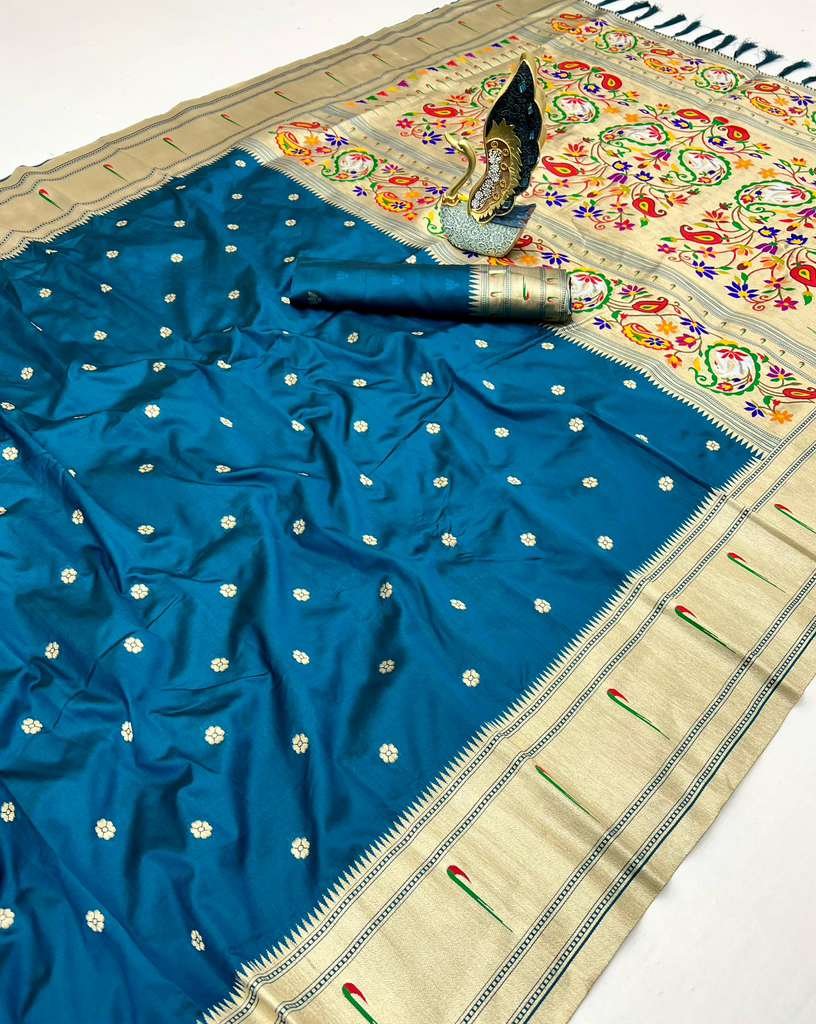 💙 Royal Mayuri Karma Soft Silk Paithani 💙