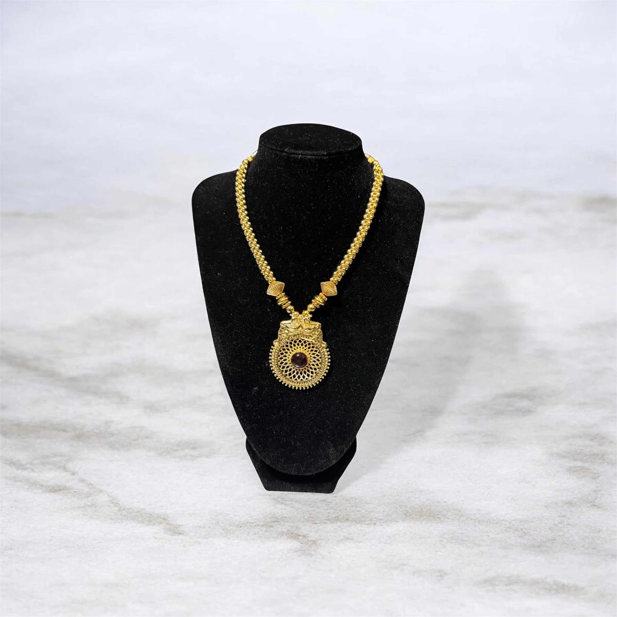 Golden Choker with Stone pendant