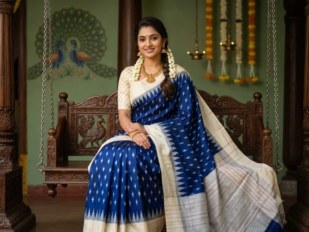 A1398 - 90 Ikkat Pochampally Cotton Handloom saree.JPG