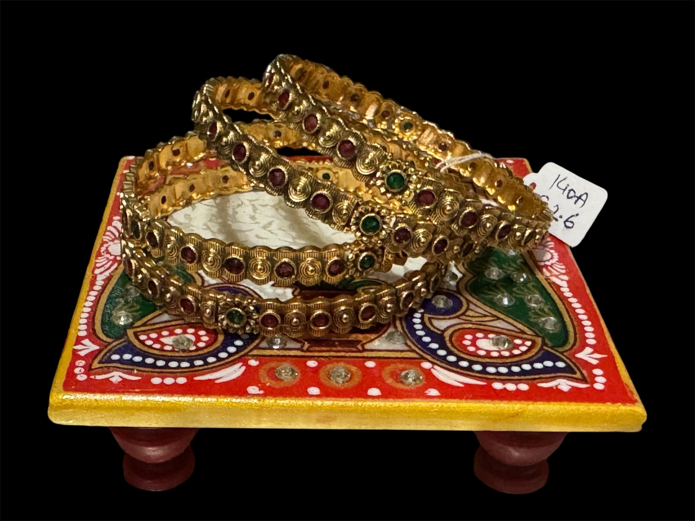 Multicolored set of 4 Beads bangles