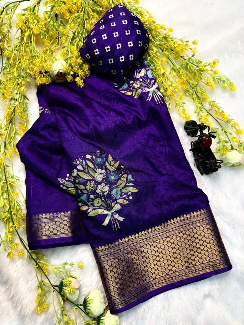 💜✨ Premium Dola Silk Saree – Royal Elegance ✨💜