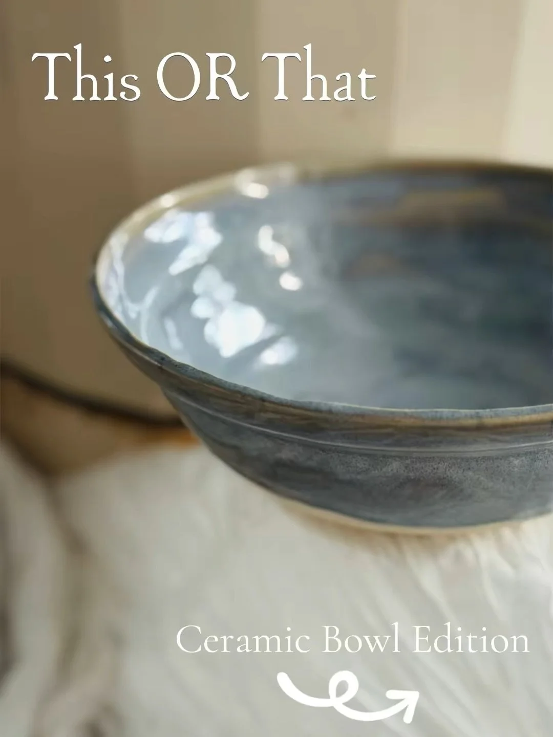 Very different aesthetics. Which do you choose? This (Bowl 1) OR That (Bowl 2)? 

#blueglaze #functionalart #pickone #chooseyourstyle tablewaregoals