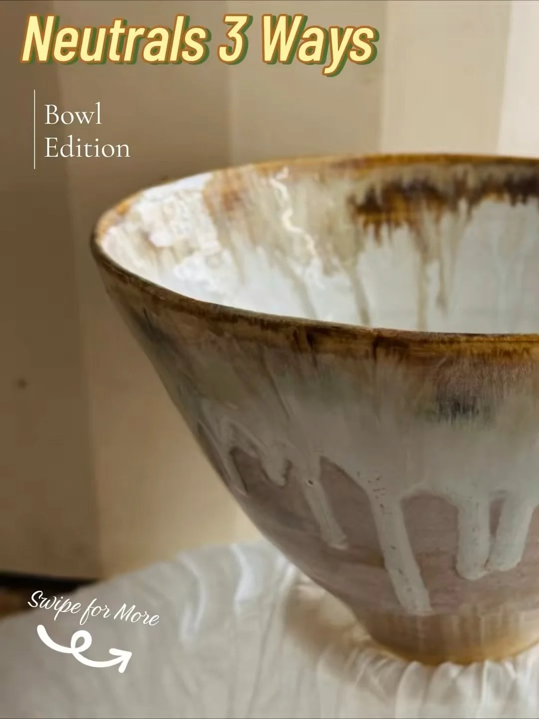 Lately I&rsquo;ve been obsessed with how neutrals show up in different forms.
These three bowls really captured my vision.
Swipe &amp; tell me which one fits your space.

#ceramicbowls #potterylover #neutralhome #handmadeceramics #slowmade