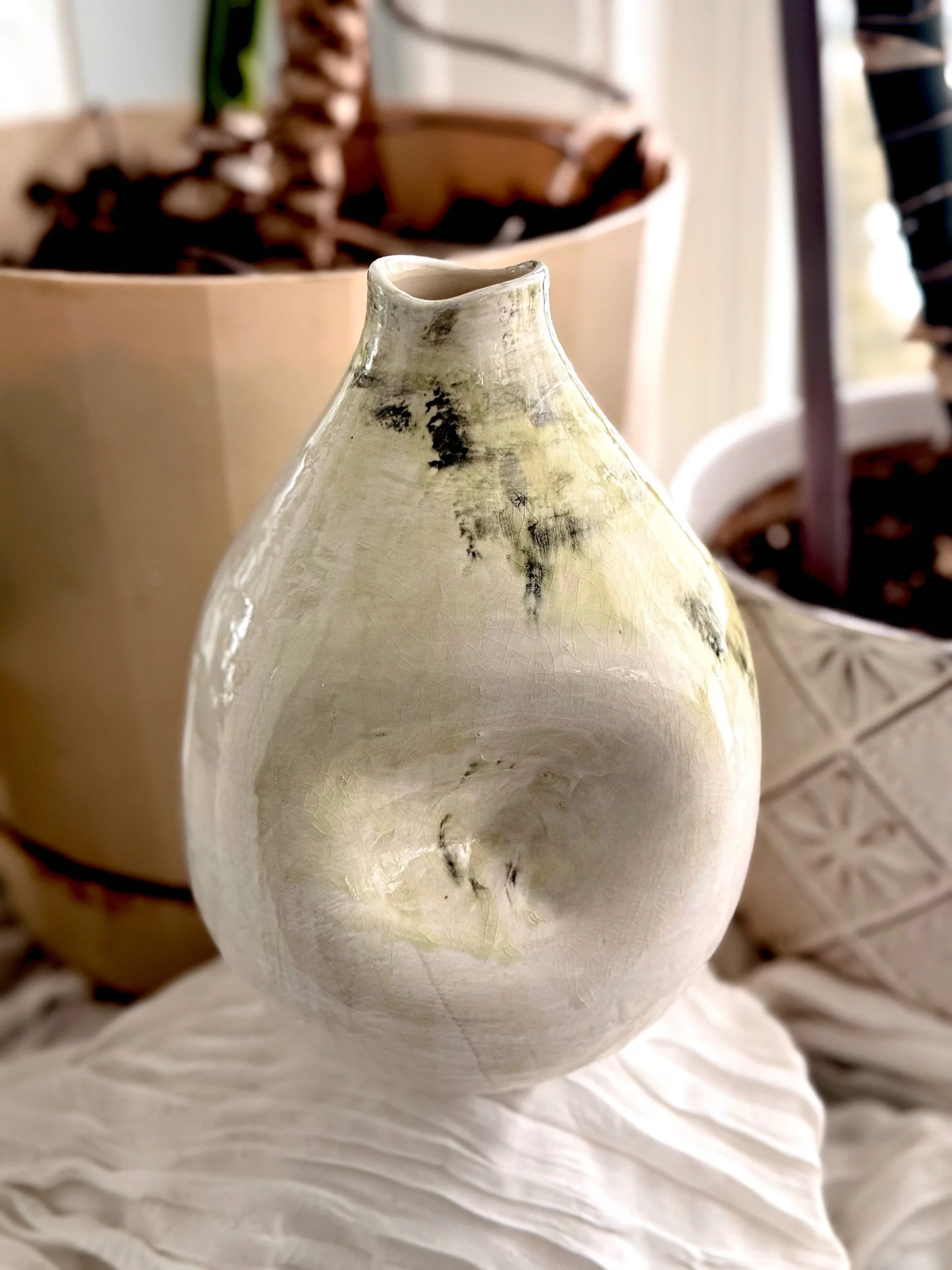 Moss Fade Sculptural Vase