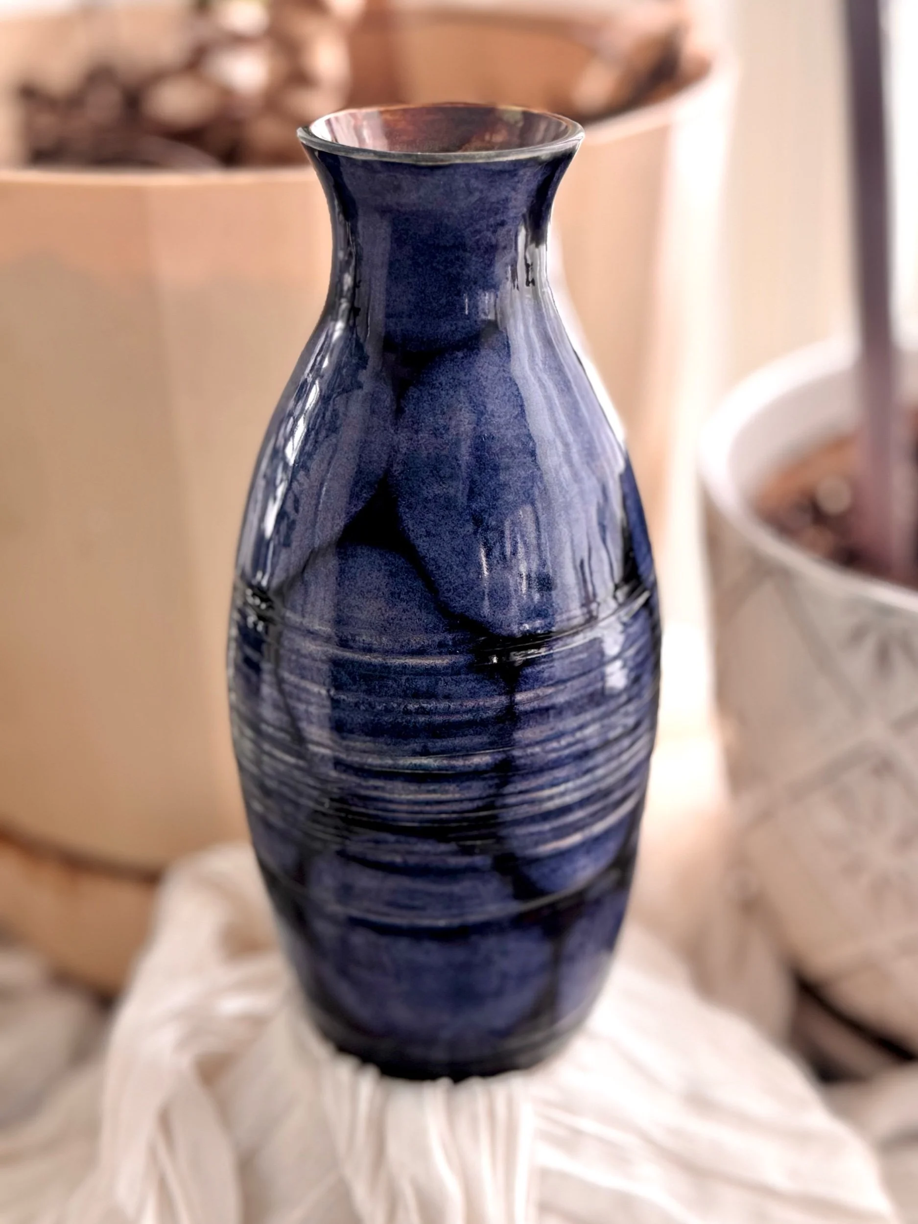 Indigo Moss Sculptural Vase