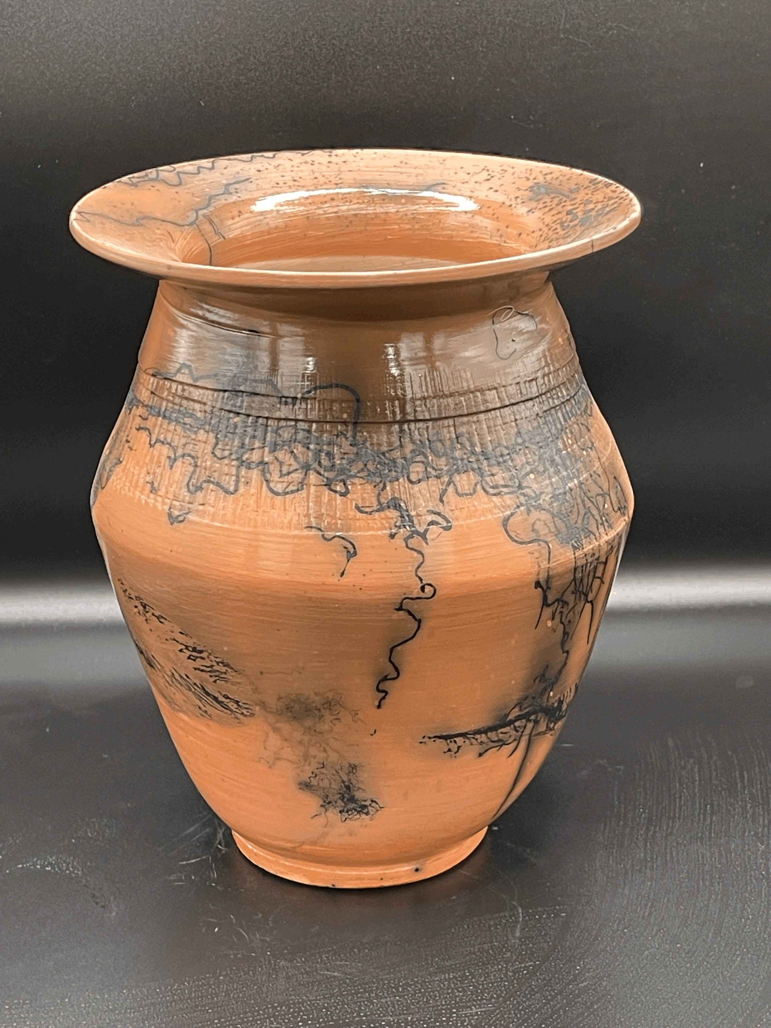 Horse Hair Raku Jar