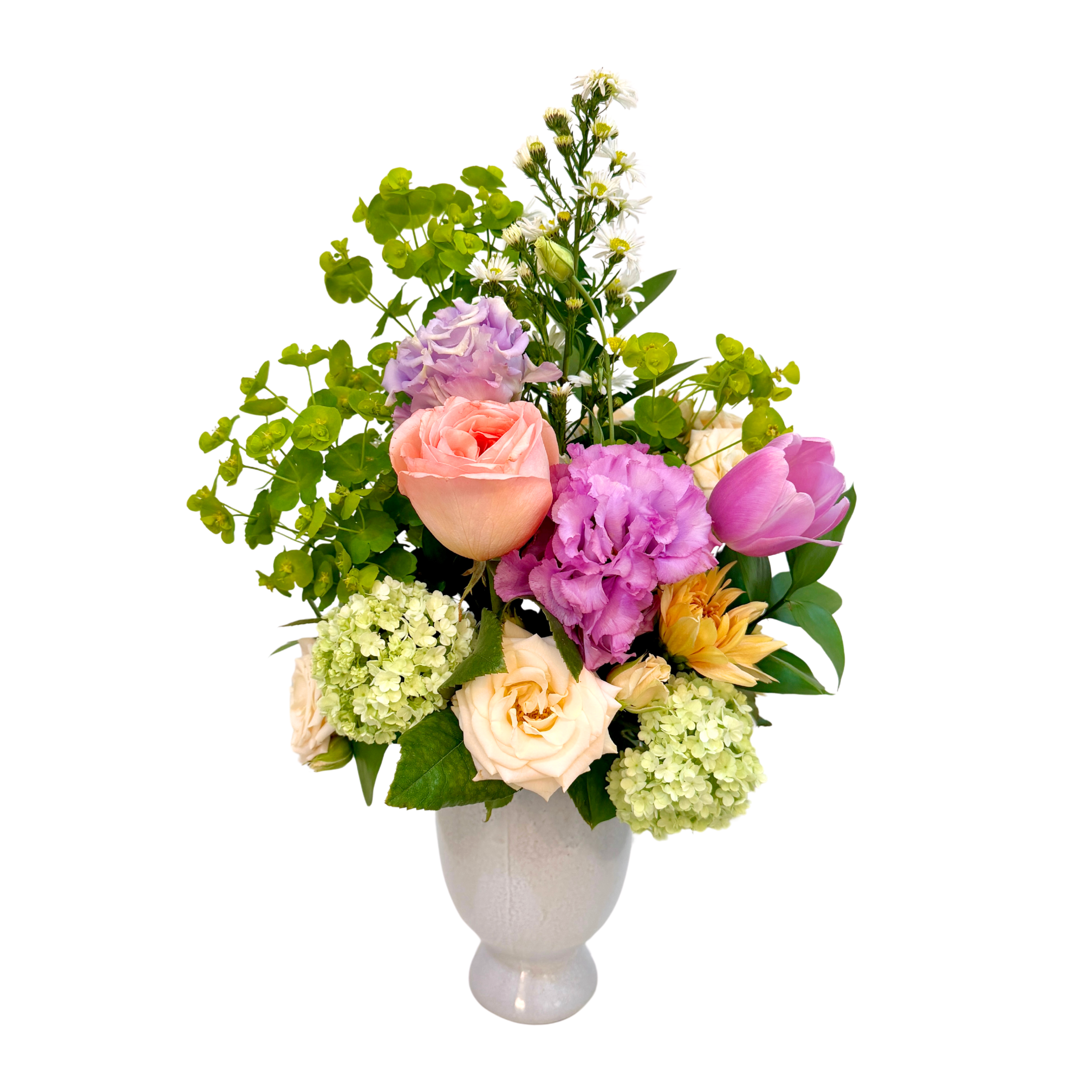 Arrangement in Ceramic Footed Vase