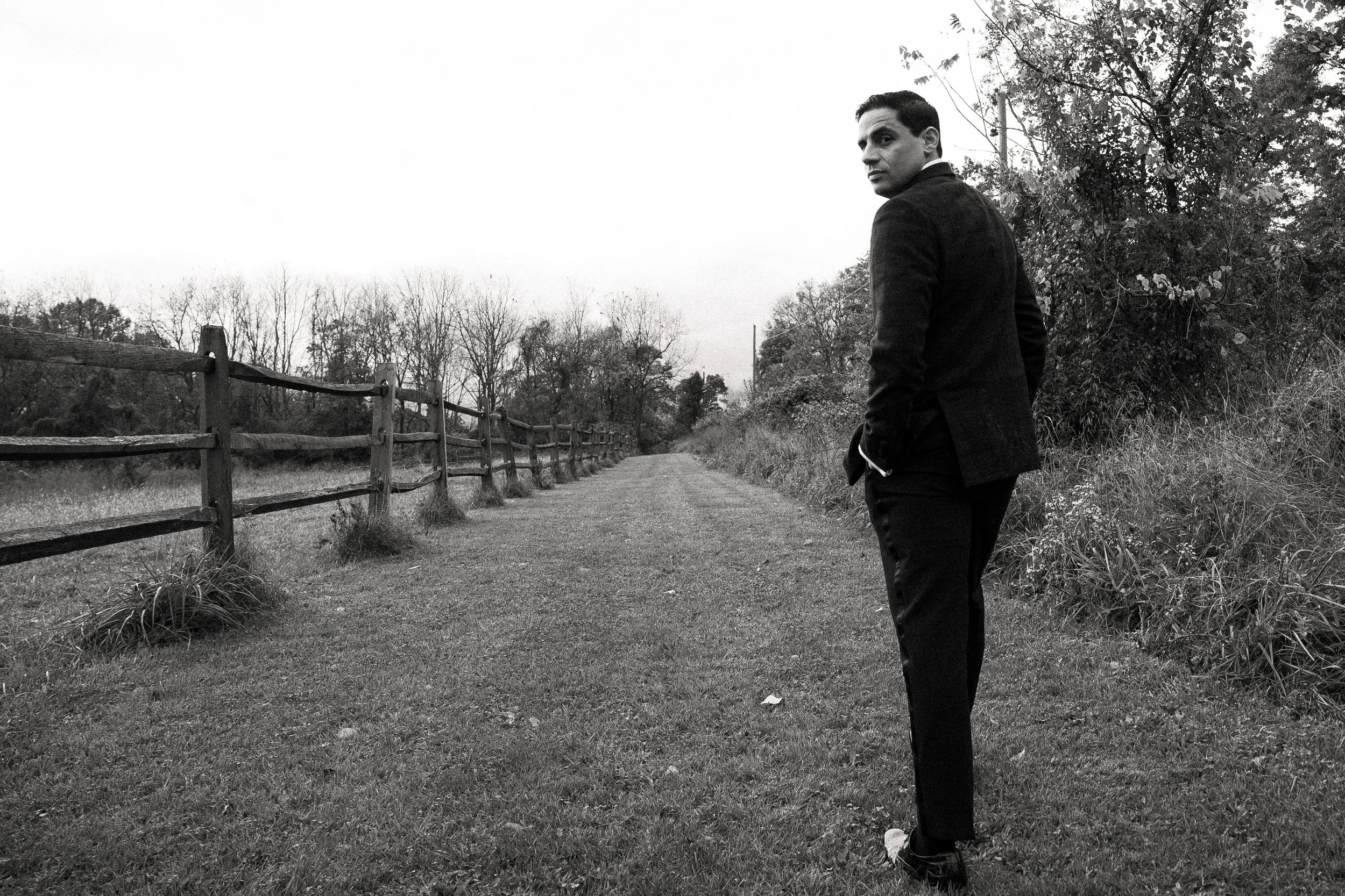 Portrait of the groom in Lehigh Valley, Pennsylvania. Photographed by Josie Macbeth.