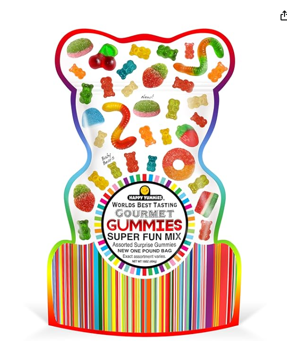 Happy Yummies Worlds Best Tasting Gourmet Gummies Super Fun Mix 16oz