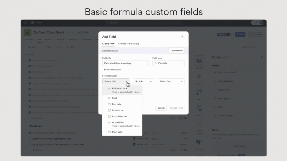 Asana Tips | Formula Custom Fields — Zhamatix