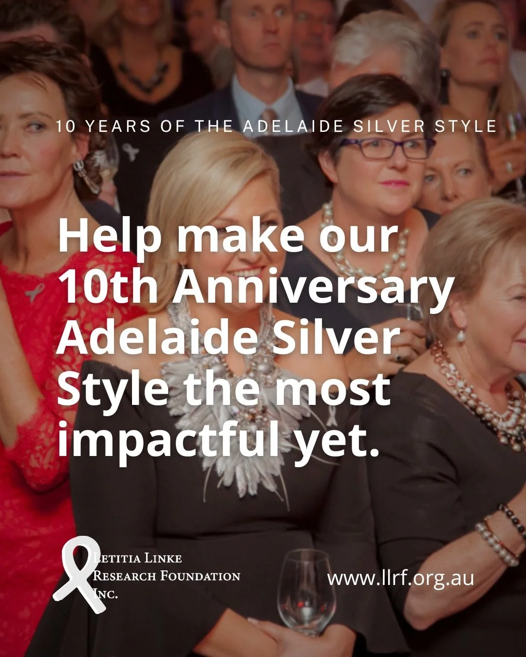 Help us make our 10th Anniversary Adelaide Silver Style our most impactful yet 💫

Ten years ago, Letitia hosted the first Adelaide Silver Style to help create a future where fewer families lose the women they love to ovarian cancer. 

The evening wa