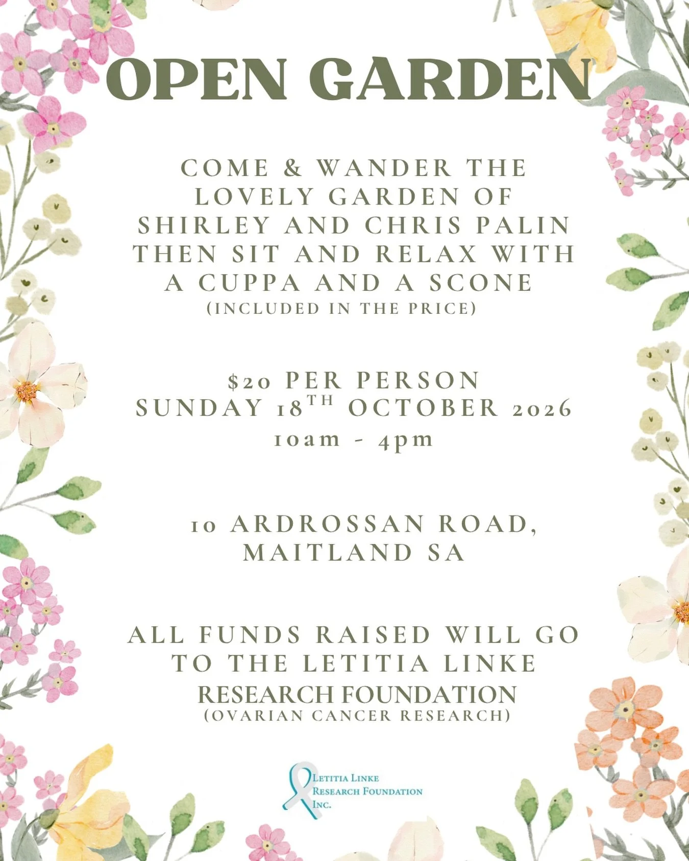🌱Garden Lovers - Save the Date 💐
For all the garden lovers out there, here&rsquo;s something to put in your diary!

This beautiful garden - never before opened - will be opening for the first time on the 18th of October at Maitland on the Yorke Pen