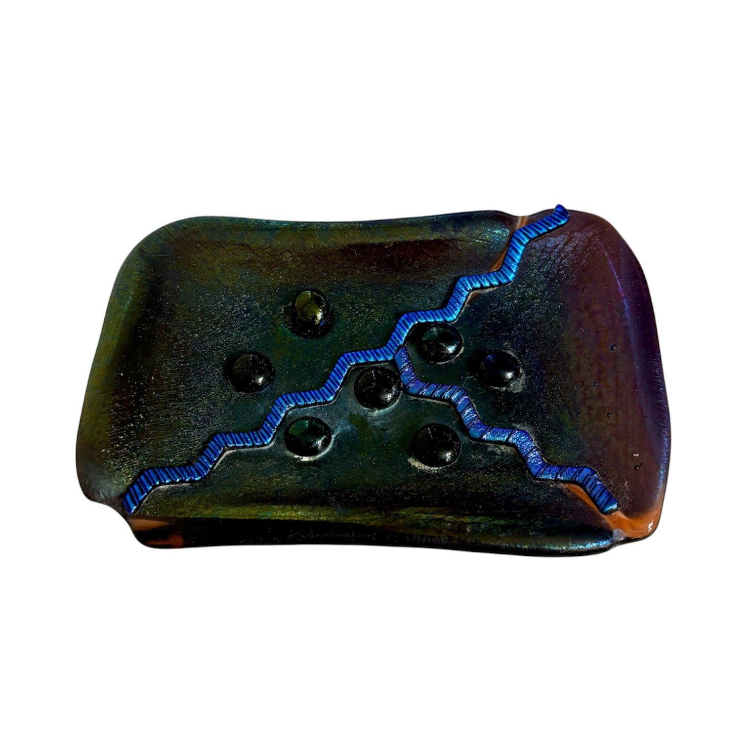 Blue and Black Soap Dish