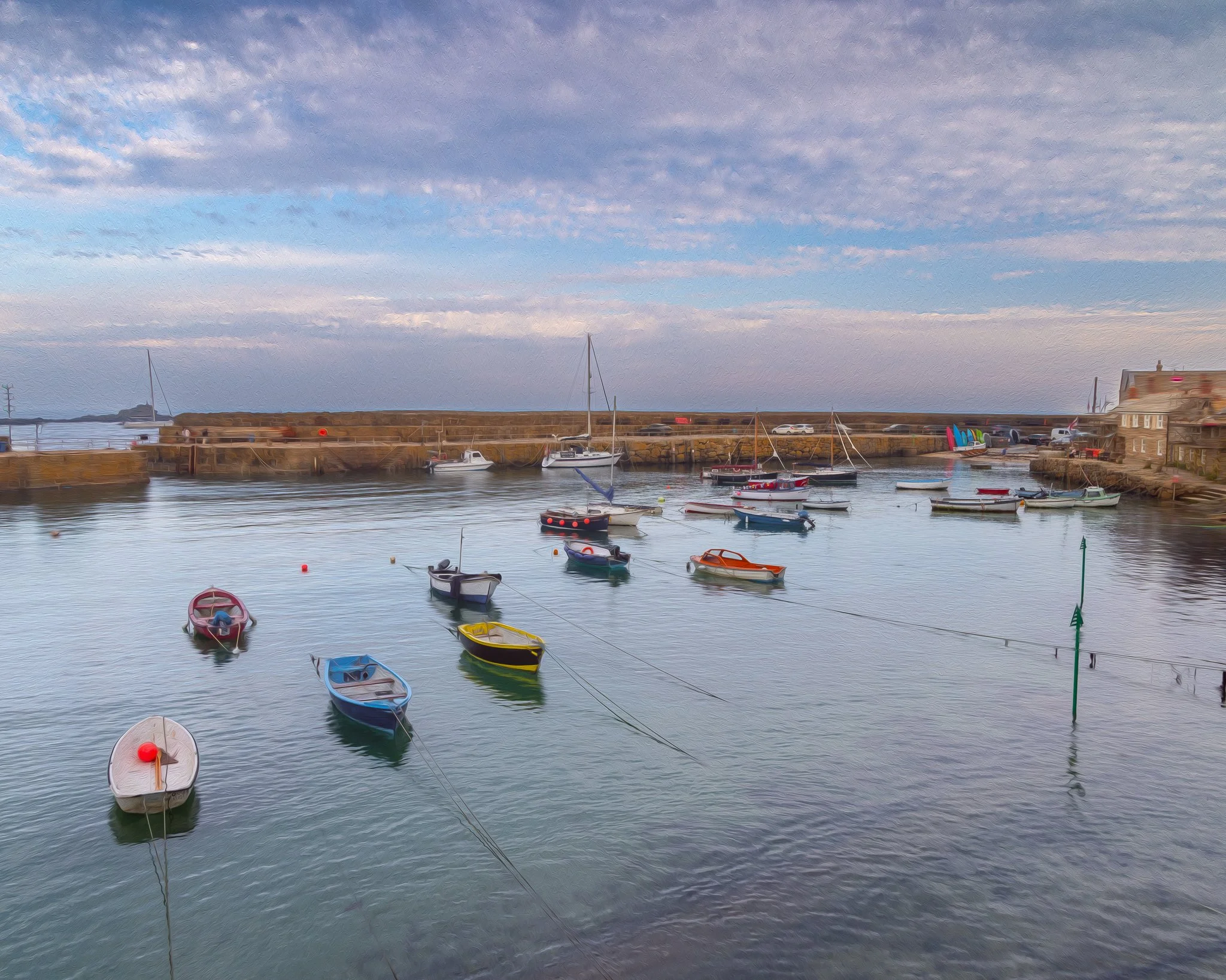 Fine art photograph of Mousehole Harbour in Penwith, Cornwall, showing the charm of this historic Cornish fishing village.