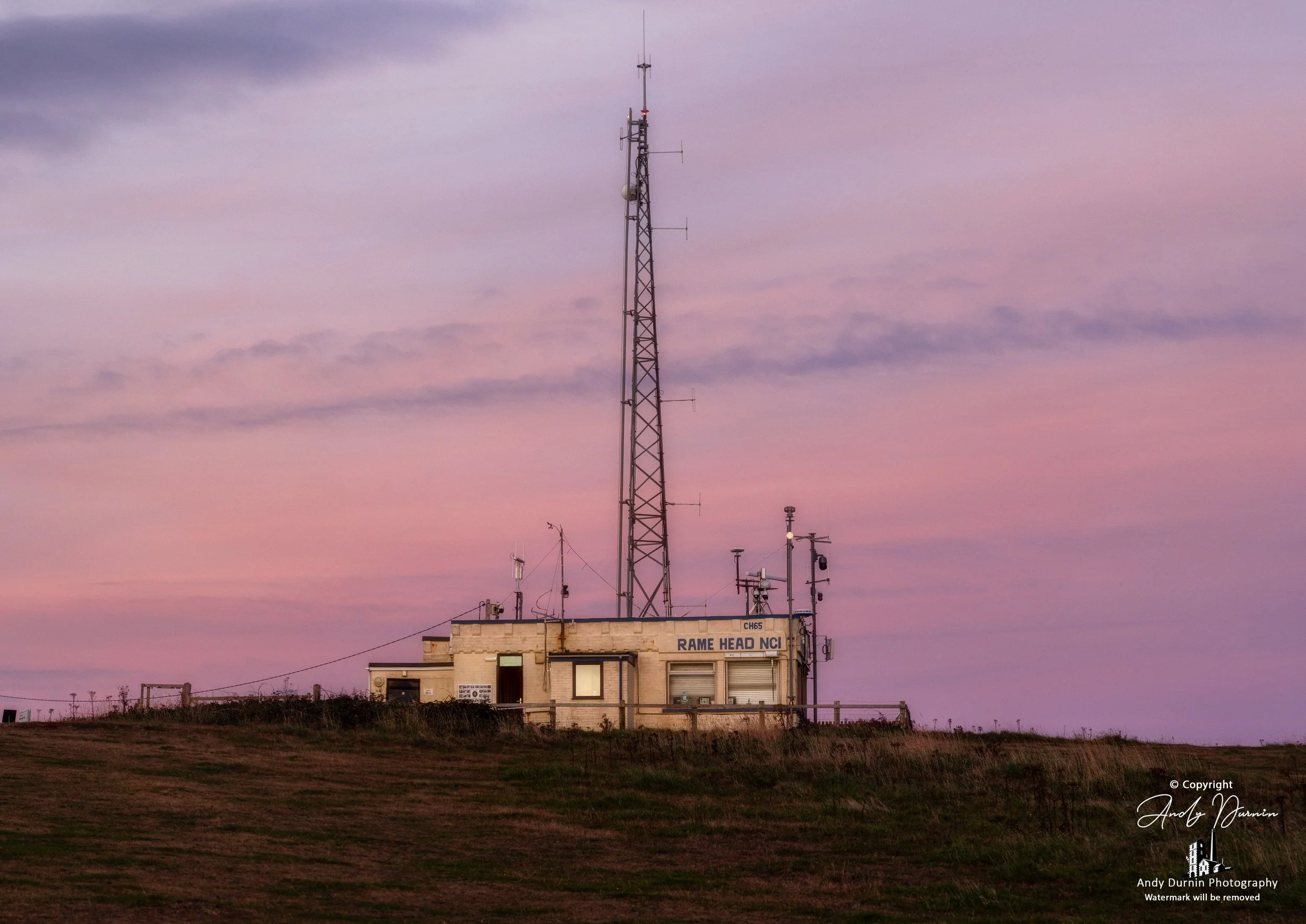 The Watch at Twilight  Rame Head NCI lookout at sunset